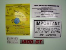 RS 1600 & Mexico Under Bonnet Decal Set