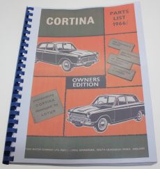 Mk1 Cortina Parts List 1966 / Owners Edition Manual (Paper Edition)
